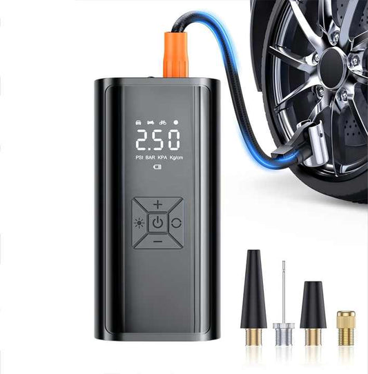 Gonfleur de pneu numérique rechargeable + power bank+ torche