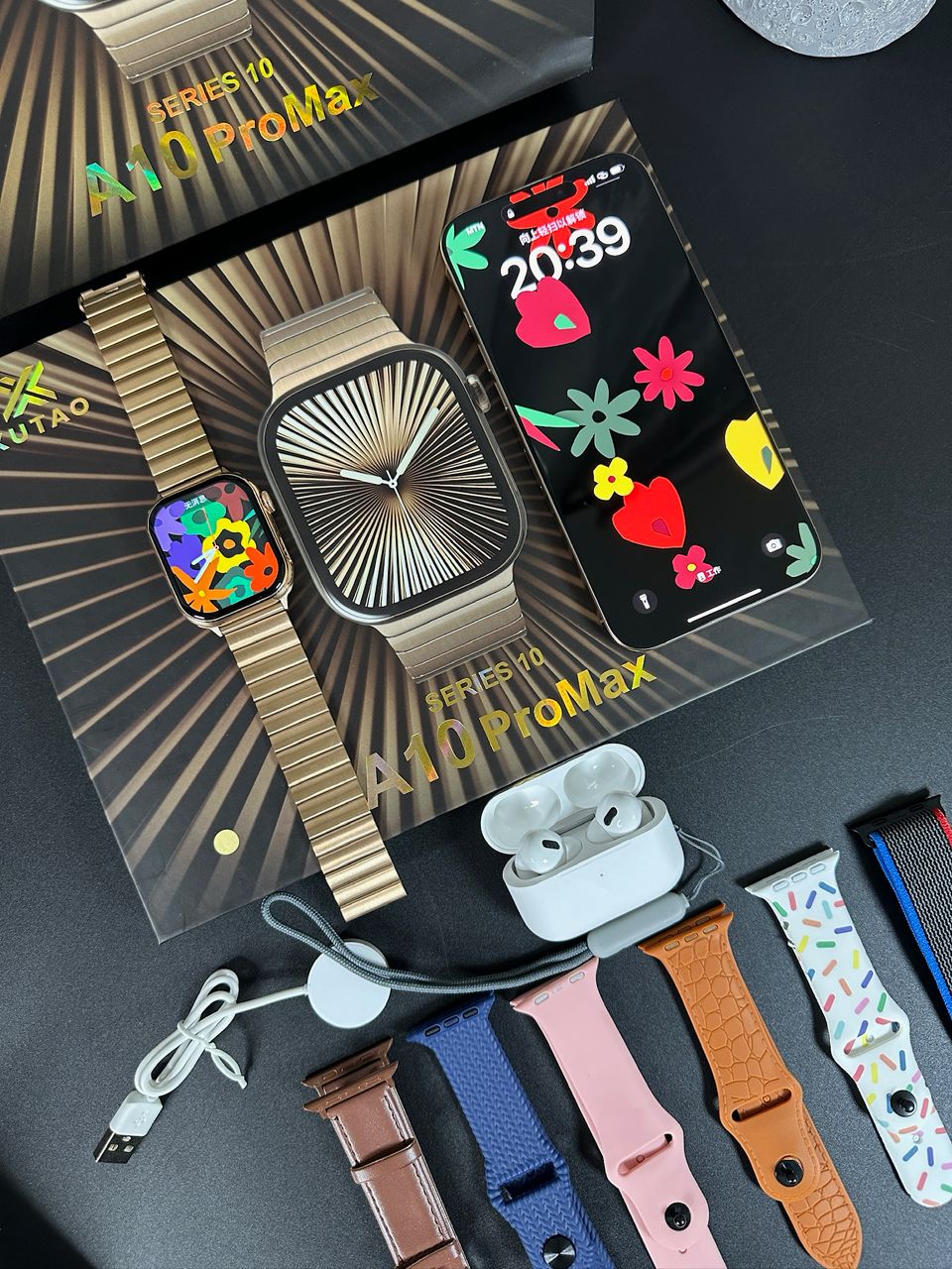 La montre connectée A10 Pro Max et son pack complet
