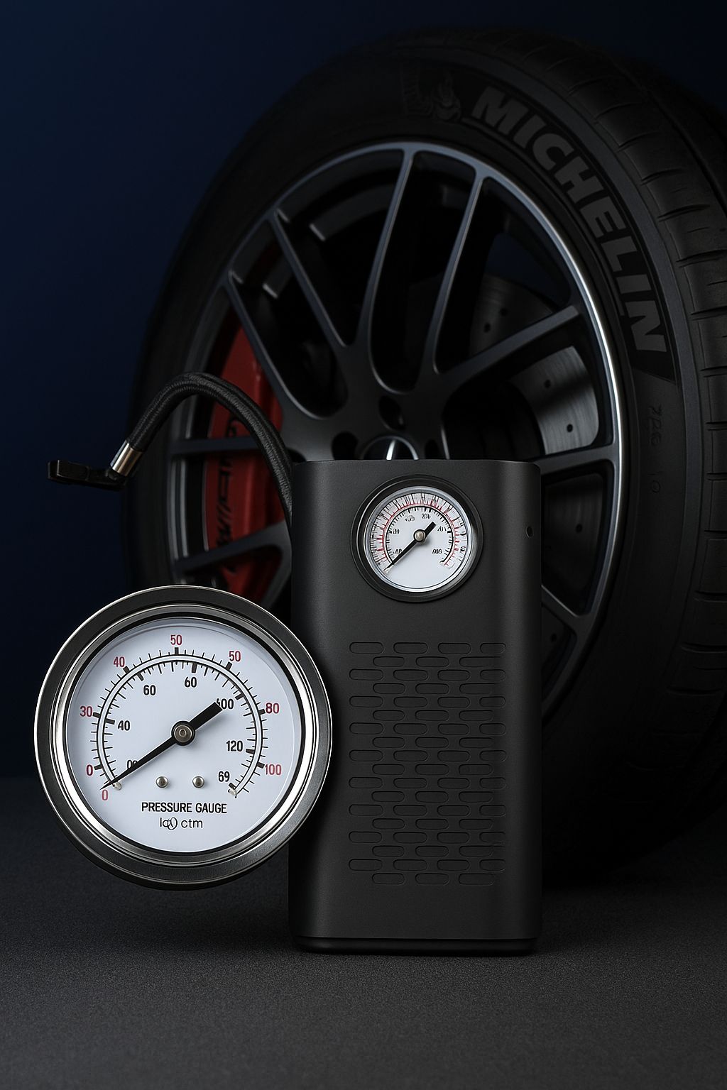 Gonfleur de pneu numérique rechargeable + power bank+ torche