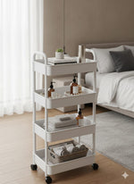 Charger l&#39;image dans la galerie, Etagère de rangement à 4 niveaux avec roulettes
